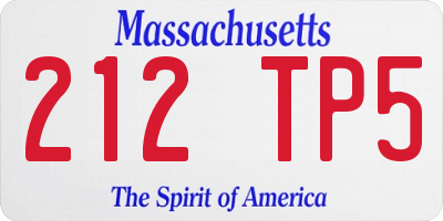 MA license plate 212TP5