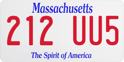 MA license plate 212UU5