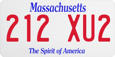 MA license plate 212XU2