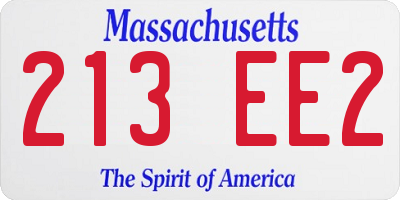 MA license plate 213EE2
