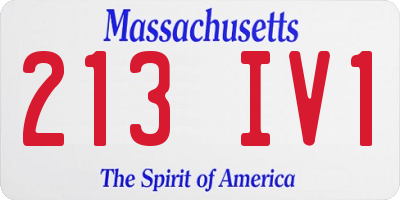 MA license plate 213IV1