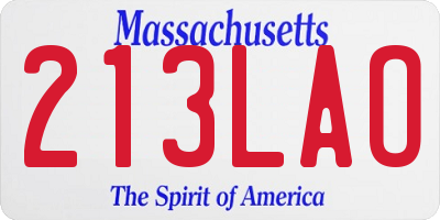 MA license plate 213LAO