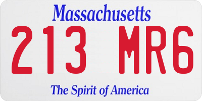 MA license plate 213MR6