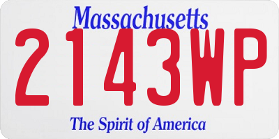 MA license plate 2143WP