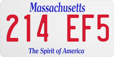 MA license plate 214EF5