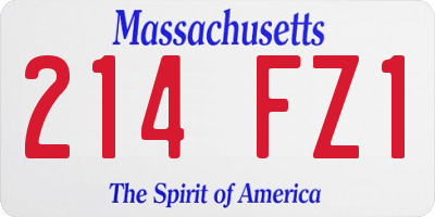 MA license plate 214FZ1