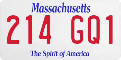 MA license plate 214GQ1