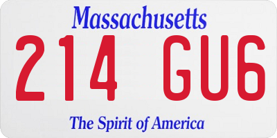 MA license plate 214GU6