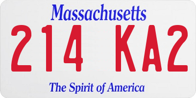 MA license plate 214KA2