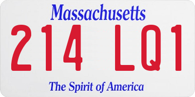 MA license plate 214LQ1