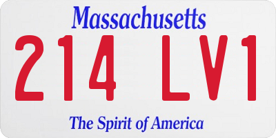 MA license plate 214LV1