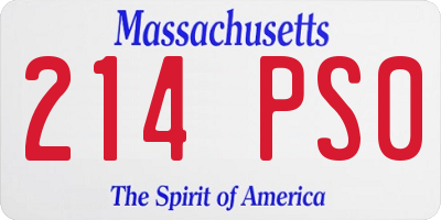 MA license plate 214PS0
