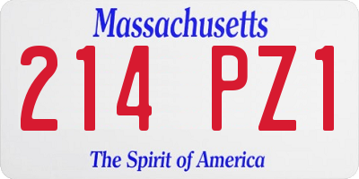 MA license plate 214PZ1