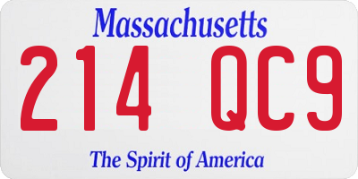 MA license plate 214QC9