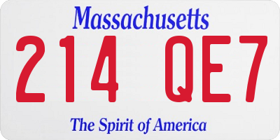MA license plate 214QE7