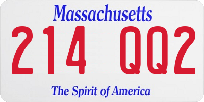 MA license plate 214QQ2