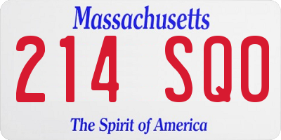 MA license plate 214SQ0