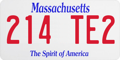 MA license plate 214TE2