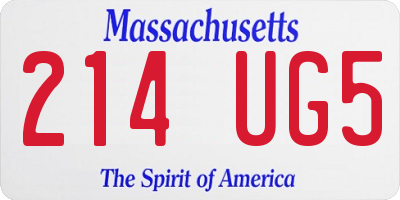 MA license plate 214UG5