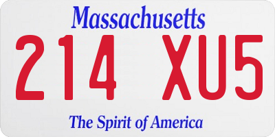 MA license plate 214XU5