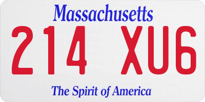 MA license plate 214XU6