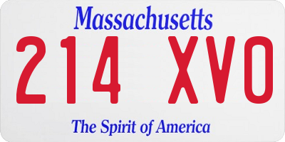 MA license plate 214XV0
