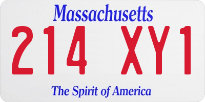 MA license plate 214XY1
