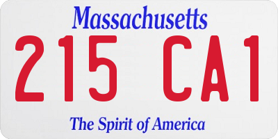 MA license plate 215CA1
