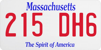 MA license plate 215DH6