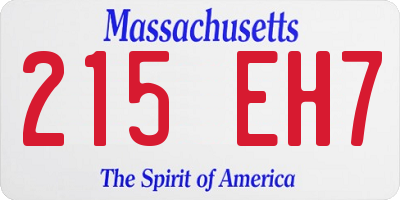 MA license plate 215EH7