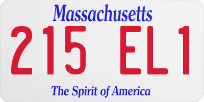 MA license plate 215EL1