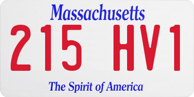 MA license plate 215HV1