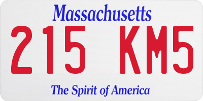 MA license plate 215KM5