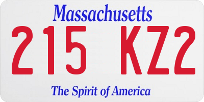 MA license plate 215KZ2