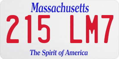 MA license plate 215LM7
