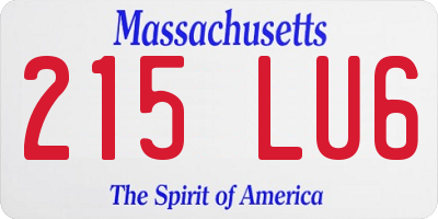 MA license plate 215LU6