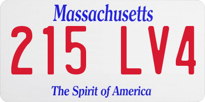 MA license plate 215LV4
