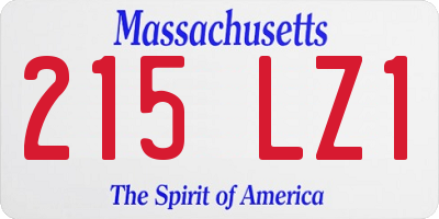 MA license plate 215LZ1