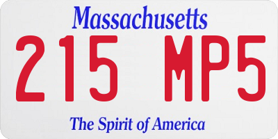 MA license plate 215MP5