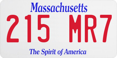 MA license plate 215MR7