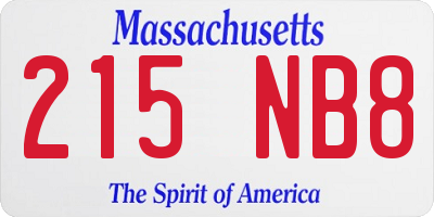MA license plate 215NB8