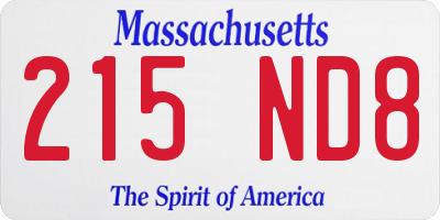 MA license plate 215ND8