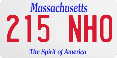 MA license plate 215NH0