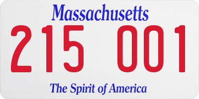 MA license plate 215OO1