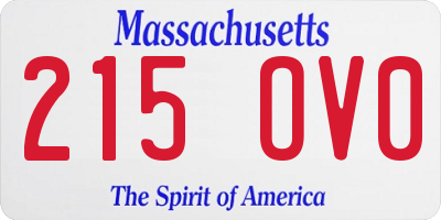 MA license plate 215OV0