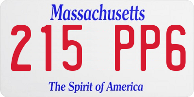 MA license plate 215PP6