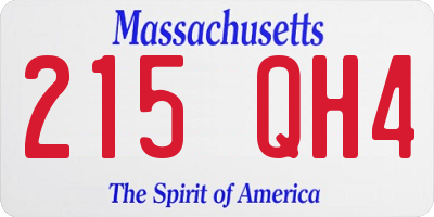 MA license plate 215QH4
