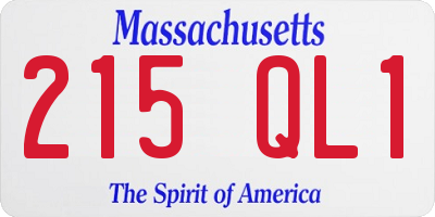 MA license plate 215QL1