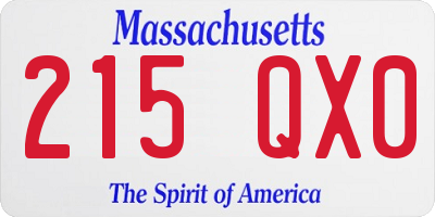 MA license plate 215QX0