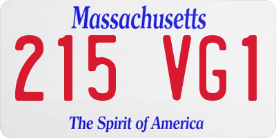 MA license plate 215VG1